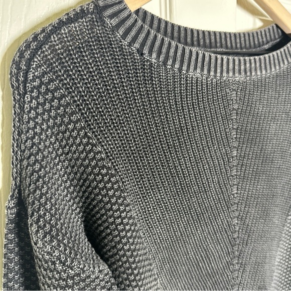 Hollister Small Charcoal Textured Knit Cotton Sweater Chic Dark Preppy Goth y2k - Picture 6 of 10